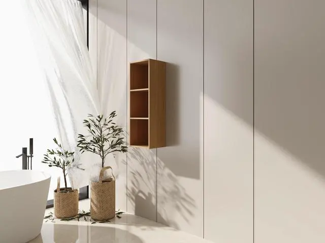 Alt view image 2 of 7 - 12 Inch Small Wall Mounted Storage Shelves, Suitable For Small Bathroom, Study, Storage Room, Original Oak (KD-Packing)