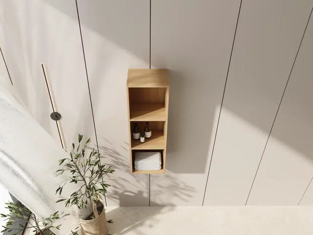 Alt view image 7 of 7 - 12 Inch Small Wall Mounted Storage Shelves, Suitable For Small Bathroom, Study, Storage Room, Original Oak (KD-Packing)