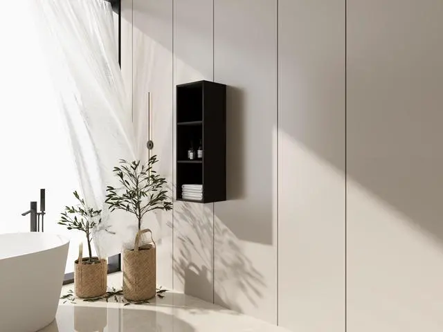 Alt view image 3 of 7 - 12 Inch Small Wall Mounted Storage Shelves, Suitable For Small Bathroom, Study, Storage Room, Dark Oak (KD-Packing)