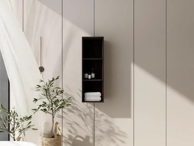 Alt view image 4 of 7 - 12 Inch Small Wall Mounted Storage Shelves, Suitable For Small Bathroom, Study, Storage Room, Dark Oak (KD-Packing)