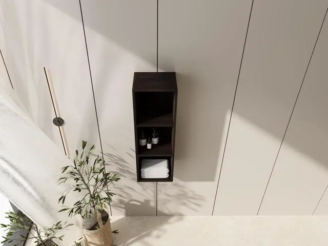 Alt view image 6 of 7 - 12 Inch Small Wall Mounted Storage Shelves, Suitable For Small Bathroom, Study, Storage Room, Dark Oak (KD-Packing)