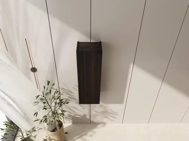 Alt view image 5 of 7 - 12 Inch Small Wall Mounted Side Cabinet, Soft Closing Door, Suitable For Small Bathroom,Study, Storage Room, Dark Oak (KD-Packing)