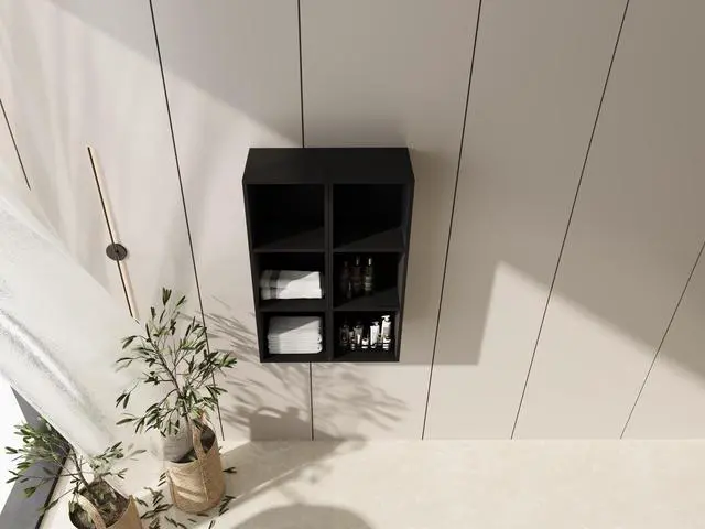 Alt view image 5 of 7 - 24 Inch Wall Mounted Storage Shelves Combination, Suitable For Small Bathroom, Study, Storage Room, Dark Oak (KD-Packing)-12*2