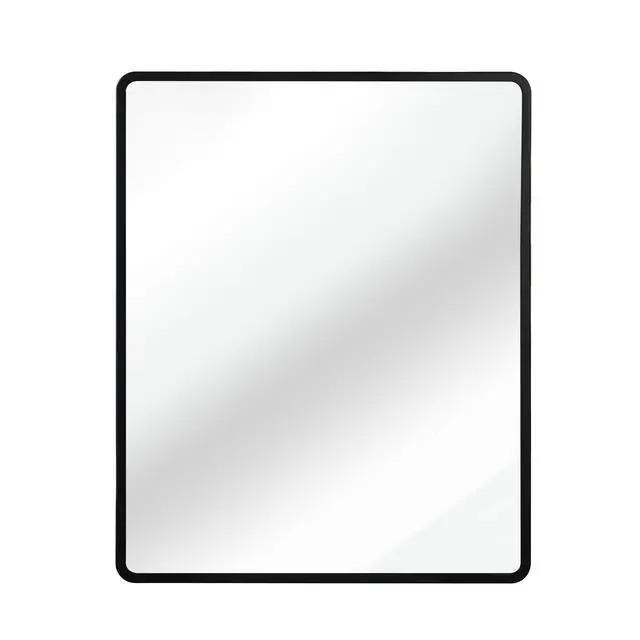 Alt view image 2 of 7 - Black 24x30 inch Metal Framed Wall mount or Recessed Mirror Cabinet