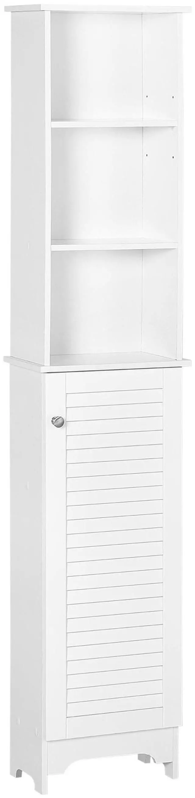 Main image of HOMCOM Tall Bathroom Storage Cabinet/Freestanding Linen Tower with 3-Tier Open Adjustable Shelf, White
