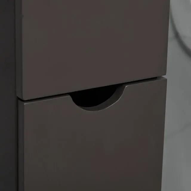 Alt view image 2 of 7 - HOMCOM 54" Tall Bathroom Storage Cabinet, Freestanding Linen Tower with 2-Tier Shelf and Drawers, Narrow Side Floor Organizer, Brown