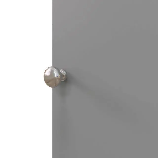 Alt view image 2 of 7 - HOMCOM Toilet Paper Cabinet, Small Bathroom Corner Floor Cabinet with Doors and Shelves, Thin Storage Bathroom Organizer for Paper Shampoo, Gray