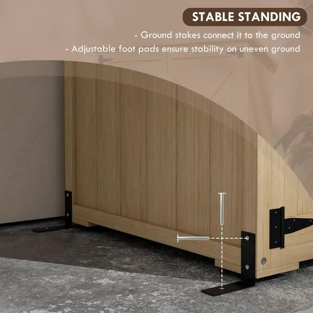 Alt view image 4 of 7 - Outsunny Wooden Garden Shed, Outdoor Storage Cabinet with Waterproof Asphalt Roof, Narrow Tool Shed with Shelves and Lockable Doors, Natural