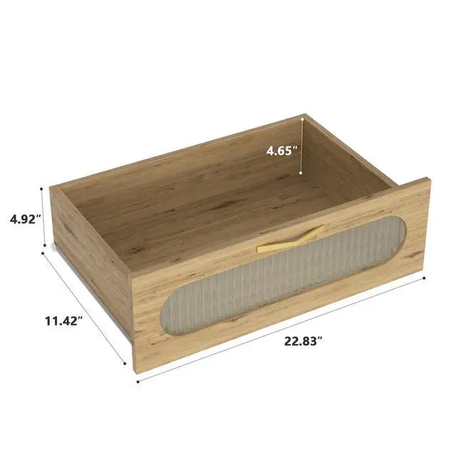 Alt view image 6 of 7 - Wood 6 Drawer Dresser for Bedroom, Large Double Dresser with Wide Drawers, Modern Chest of Drawers,Storage Organizer Dresser,Nursery Dresser,for Living Room, Hallway, Bedroom, Kids Bedroom