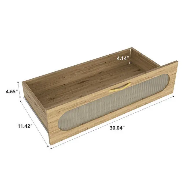 Alt view image 5 of 7 - Wood 4 Drawer Dresser for Bedroom, Large Double Dresser with Wide Drawers, Modern Chest of Drawers,Storage Organizer Dresser,Nursery Dresser,for Living Room, Hallway, Bedroom, Kids Bedroom