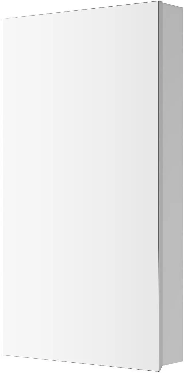 Alt view image 4 of 5 - 20'' W x 36'' H Surface Frameless Mirror Medicine Cabinet, Beveled Mirror Edges Bathroom Medicine Cabinet, Left opening door