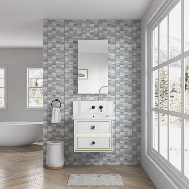 Main image of 20'' W x 36'' H Surface Frameless Mirror Medicine Cabinet, Beveled Mirror Edges Bathroom Medicine Cabinet, Right opening door