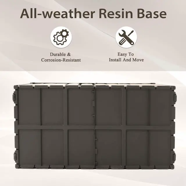 Alt view image 3 of 7 - 120 Gallon Outdoor Storage Deck Box Waterproof, Large Patio Storage Bin for Outside Cushions, Throw Pillows, Garden Tools, Lockable (Dark Brown)