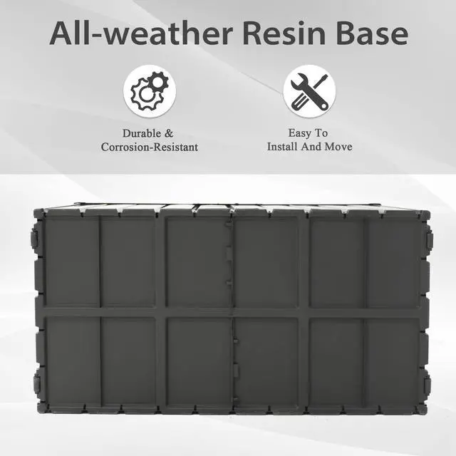 Alt view image 4 of 7 - 160 Gallon Outdoor Storage Deck Box Waterproof, Large Patio Storage Bin for Outside Cushions, Throw Pillows, Garden Tools, Lockable (Dark Gray)