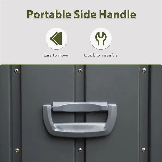 Alt view image 3 of 7 - 160 Gallon Outdoor Storage Deck Box Waterproof, Large Patio Storage Bin for Outside Cushions, Throw Pillows, Garden Tools, Lockable (Dark Gray)