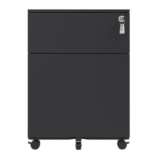 Alt view image 2 of 6 - YOSEZON 2 Drawer Mobile File Cabinet with Lock Steel File Cabinet for Legal/Letter/A4/F4 Size, Fully Assembled except for Wheels, Home/ Office Design, Black