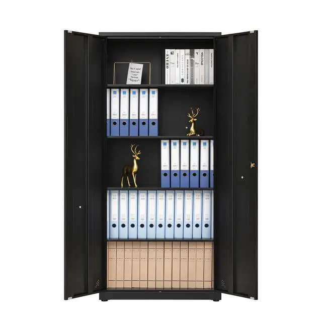 Alt view image 4 of 7 - High Storage Cabinet with 2 Doors and 4 Partitions to Separate 5 Storage Spaces, Home/ Office Design