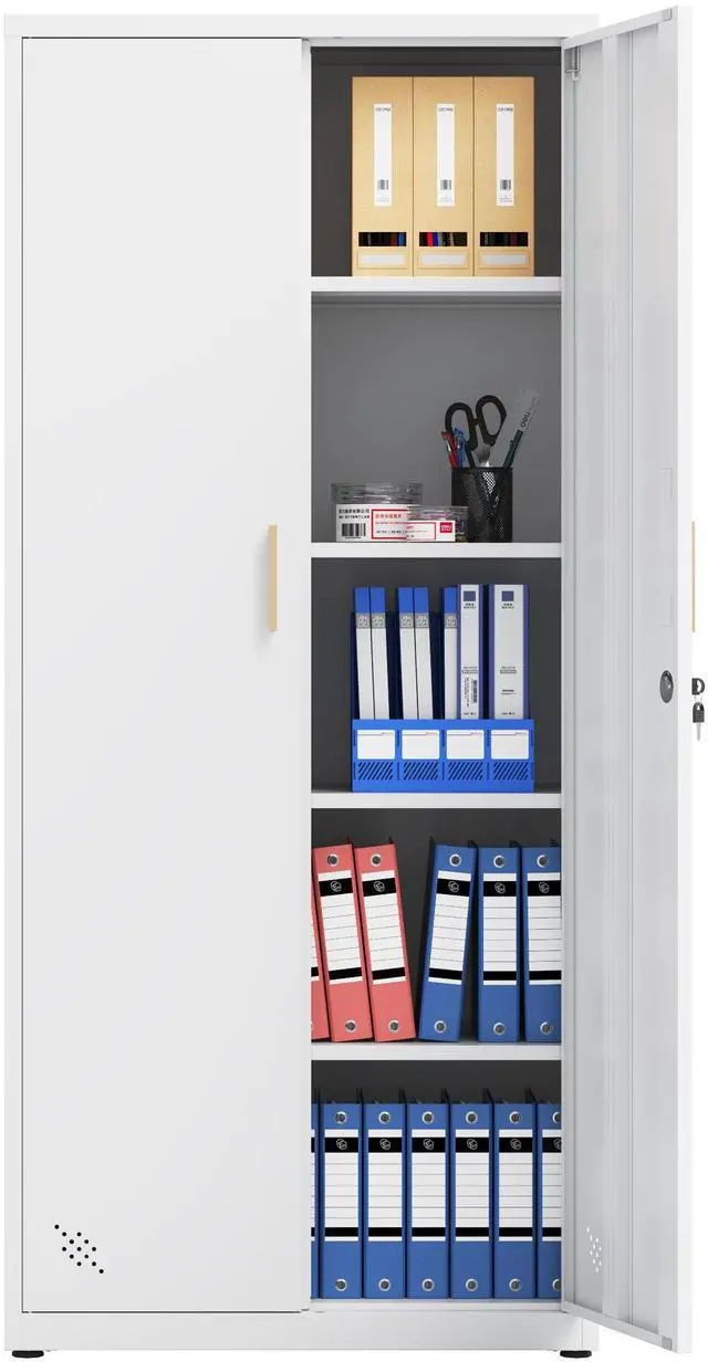 Main image of High Storage Cabinet with 2 Doors and 4 Partitions to Separate 5 Storage Spaces, Home/ Office Design