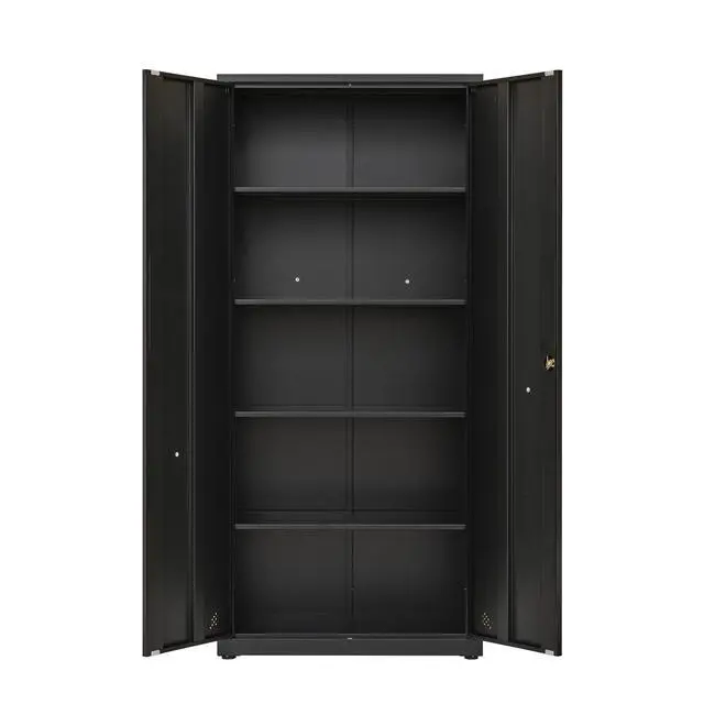 Alt view image 7 of 7 - High Storage Cabinet with 2 Doors and 4 Partitions to Separate 5 Storage Spaces, Home/ Office Design