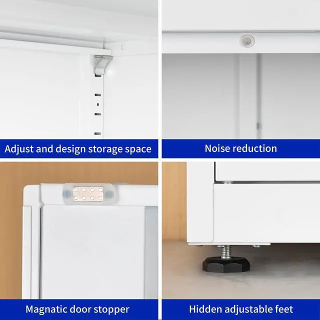 Alt view image 4 of 7 - High Storage Cabinet with 2 Doors and 4 Partitions to Separate 5 Storage Spaces, Home/ Office Design