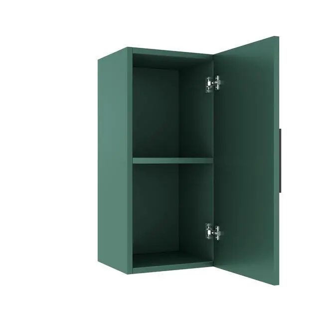 Alt view image 3 of 5 - JOVI 14" Wall-Mounted Floating Bathroom Vanity Side Cabinet with a Door and a Shelf, (Suitable for JODI Bathroom Vanity), Green Color