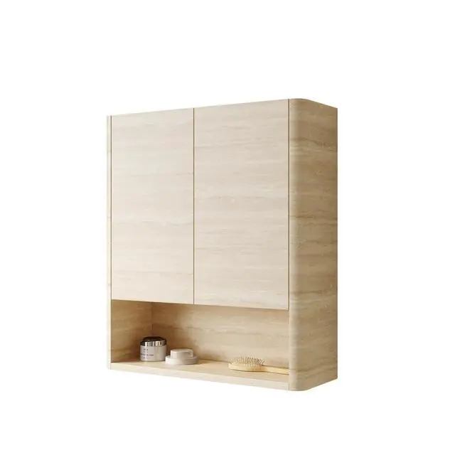 Alt view image 3 of 5 - ZUNO 26" Wall-Mounted Bathroom Cabinet, with Doors, Shelf and Open Storage Compartment Over The Toilet Storage Cabinet for Bathroom, Kitchen, Laundry Room, Roma Travertine-Pattern Finish