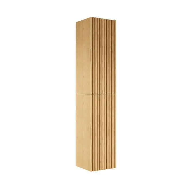 Alt view image 4 of 5 - BOI 59" Tall Bathroom Wall Mounted Cabinet, Narrow Storage Cabinet with 2 Doors, Suitable for Small Spaces, Applicable to Bathroom, Living Rooms and Laundry, Corolla Oak Woodgrain Color
