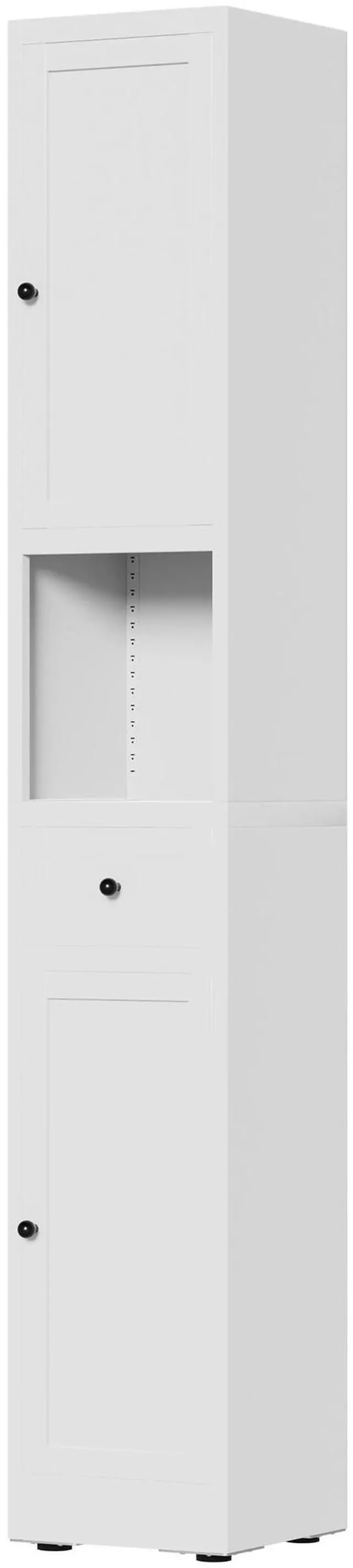 Main image of 71 Inch Tall Bathroom Storage Cabinet, 5-Tier Narrow Metal Cabinet with 2 Doors & Adjustable Shelves, Freestanding Cabinet for Space Saving in Kitchen, Laundry Room, Pantry, White