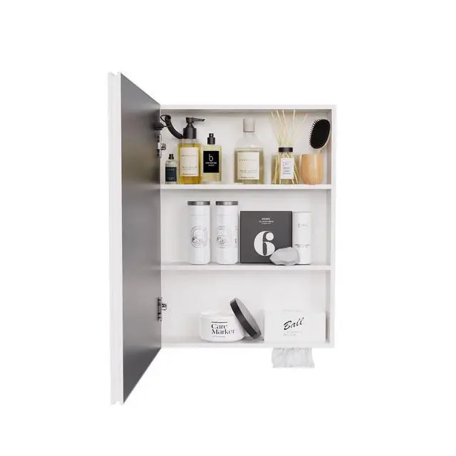 Alt view image 2 of 7 - LED bathroom medicine cabinet with single-color white light,Anti-fogging ,Easy to install Aluminum cabinet.(25.59*19.69 One Door)