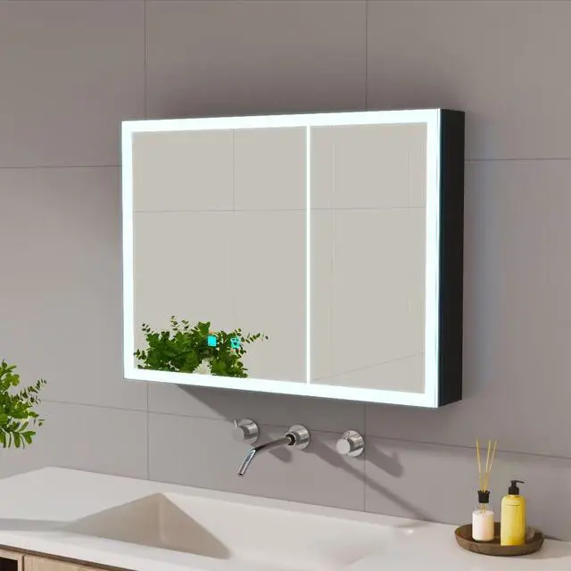 Main image of LED bathroom medicine cabinet with single-color white light ,Anti-fogging ,Easy to install Aluminum cabinet.(31.50*23.62 Two Door)