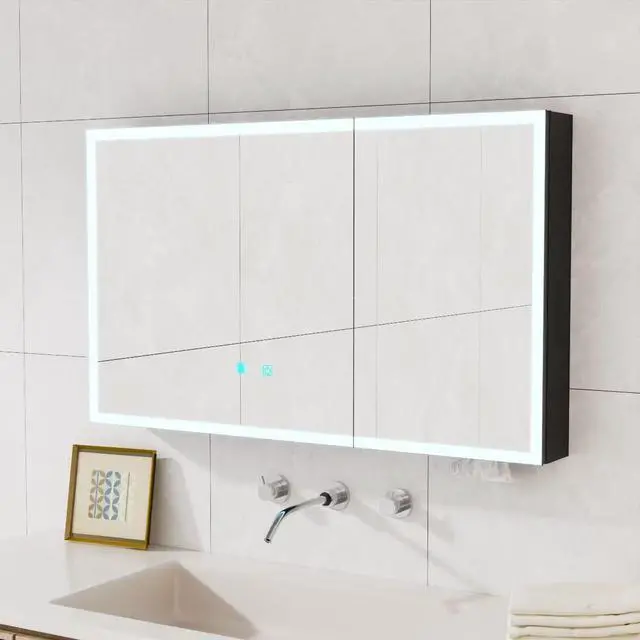 Main image of LED bathroom medicine cabinet with single-color white light,Anti-fogging ,Easy to install Aluminum cabinet.(35.43*23.62 Two Door)