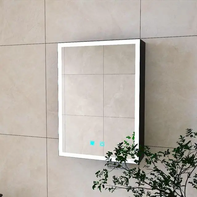 Main image of LED bathroom medicine cabinet with single-color white light,Anti-fogging ,Easy to install Aluminum cabinet.(15.98*22.05 One Door)