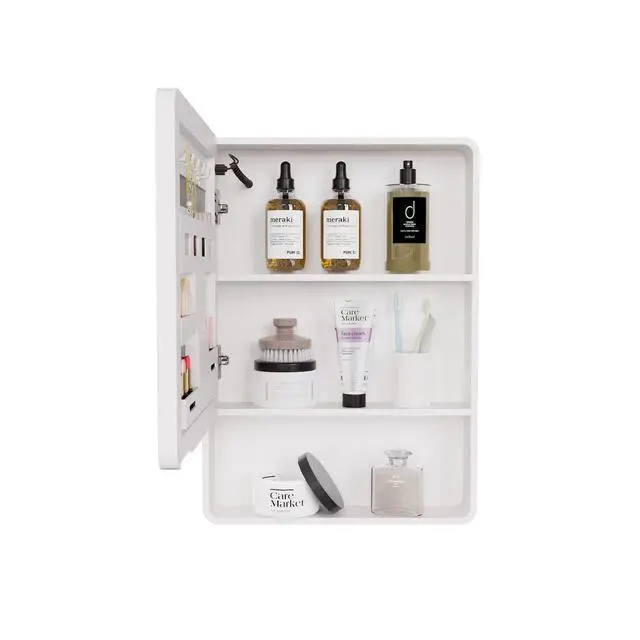 Alt view image 2 of 7 - LED bathroom medicine cabinet with single-color warm light,Anti-fogging ,Easy to install Aluminum-plastic cabinet.(19.69*27.56 One Door)