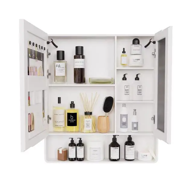 Alt view image 5 of 7 - LED bathroom medicine cabinet with single-color white light ,Anti-fogging ,Easy to install Aluminum-plastic cabinet.(31.5*35.43Two-Door)