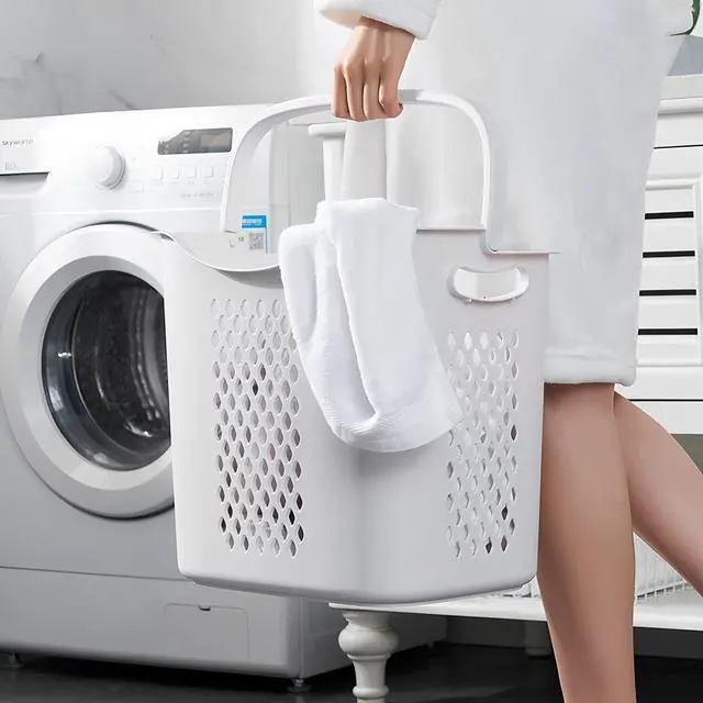 Alt view image 4 of 7 - 4-Tier Laundry Hamper Sorter, Laundry Storage Organizer with Wheels Removable Rolling Laundry Baskets, Bathroom Cart for Dirty Clothes, White