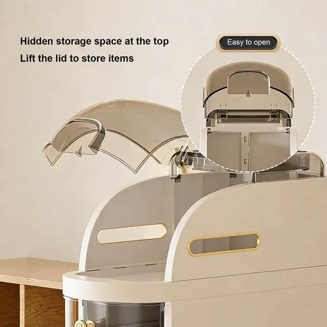 Alt view image 7 of 7 - Bathroom Floor Cabinet, 5-Tier Narrow Bathroom Storage Cabinet, Mobile and No Installation Required, Perfect for Small Space Laundry Rooms, Toilet Areas and Living Room Gaps