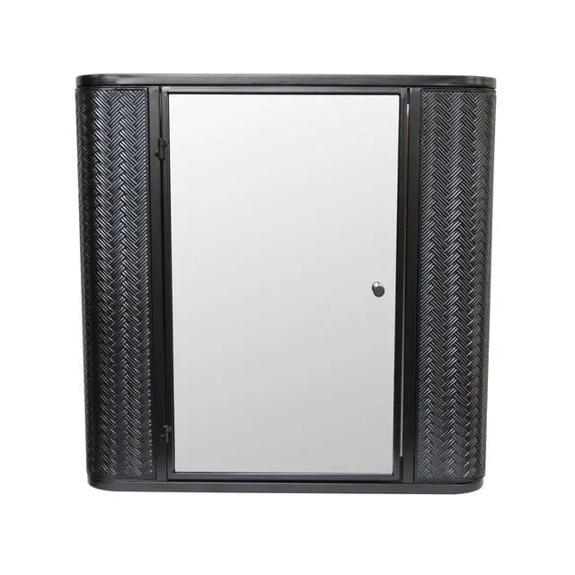 Alt view image 6 of 7 - Wall-Mounted Bathroom Cabinet with Mirror, Metal Framed Mirrored Door Medicine Cabinet, 2 Inner Shelves for Storage, Modern Farmhouse Style, Over Toilet or Vanity Organizer