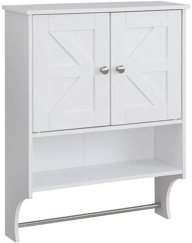 Main image of Over The Toilet Storage Cabinet,Farmhouse Medicine Cabinet with 2 Door and Adjustable Shelves,21.65 x 7.1 x 27.6 Inches, Bathroom, Living Room, White