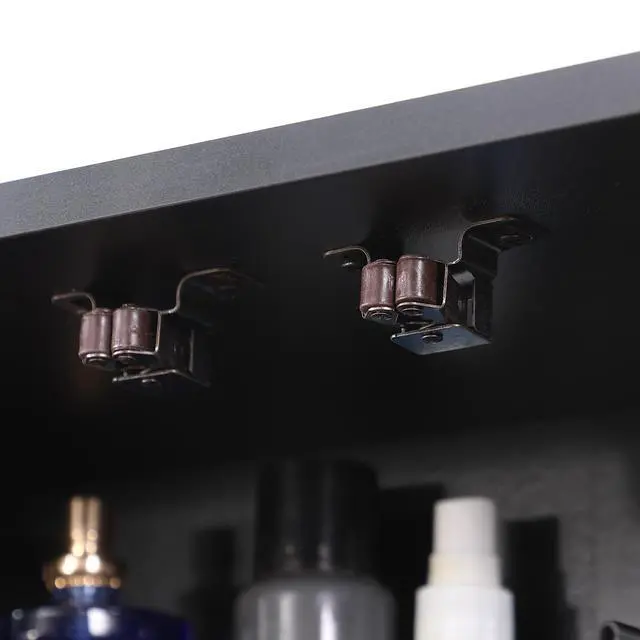 Alt view image 4 of 7 - Over The Toilet Storage Cabinet,Farmhouse Medicine Cabinet with 2 Door and Adjustable Shelves,21.65 x 7.1 x 27.6 Inches, Bathroom, Living Room, Black