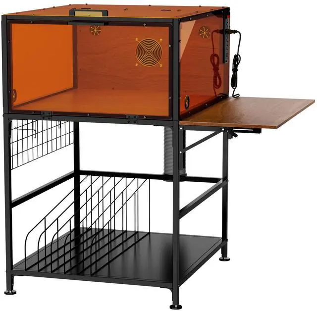 Main image of Laser Engraver Enclosure Cabinet with Exhaust Fan 6000RPM for Most Laser Cutter, Storage & Foldable Side Panel, Metal Laser Engraver Cover Tent with Eye Protection