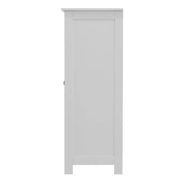 Alt view image 7 of 7 - White Bathroom Storage Cabinet, Floor Cabinet with Adjustable Shelf and Drawers