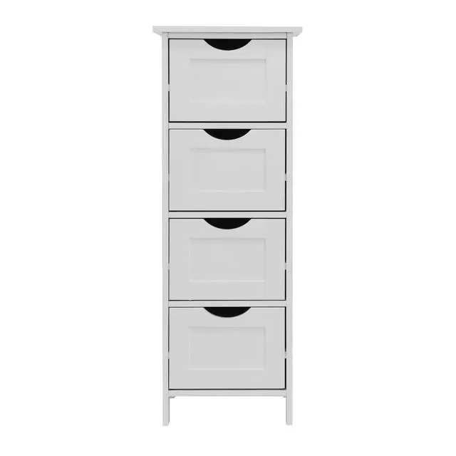 Alt view image 3 of 7 - White Bathroom Storage Cabinet, Freestanding Cabinet with Drawers