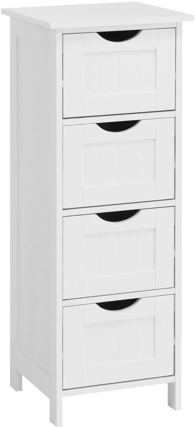 Main image of White Bathroom Storage Cabinet, Freestanding Cabinet with Drawers