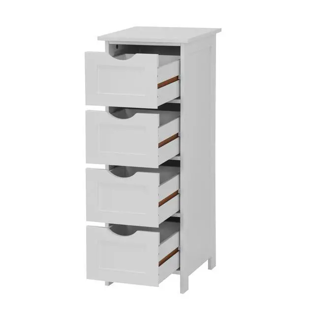 Alt view image 7 of 7 - White Bathroom Storage Cabinet, Freestanding Cabinet with Drawers