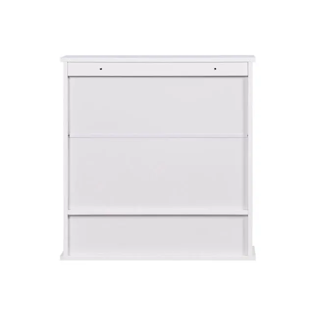 Alt view image 5 of 7 - White Wall Mounted Bathroom Cabinet with 2 Mirror Doors and Adjustable Shelf