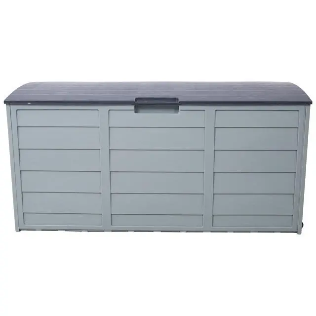 Alt view image 5 of 7 - All Weather UV Pool Deck Box Storage Shed Bin Backyard Patio Outdoor w/ Wheel,75 Gallon Resin Deck Box-Organization and Storage for Patio Furniture Outdoor Cushions,Garden Tools and Pool Toys