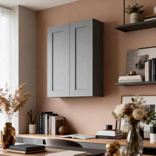 Alt view image 2 of 7 - Gray Shaker Solid Wood Wall Cabinet with Soft-Close Doors, Adjustable Shelves - 27" Double Door Storage for Kitchen, Bathroom, Laundry, Garage (Easy Assembly, 27"W x 12"D x 36"H)