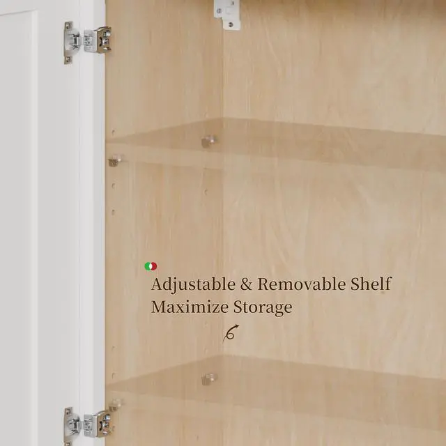 Alt view image 7 of 7 - Maximize Small Space-9"Solid Wood Shaker Cabinet.Features soft-close door,2 adjustable shelves.Ideal for kitchen, bathroom, laundry,garage.Easy assembly.(9"Wx12"Dx30"H)
