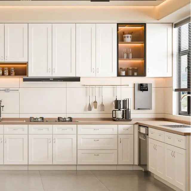 Alt view image 4 of 5 - White Shaker Solid Wood Wall Cabinet with Soft-Close Doors, Adjustable Shelves - 24" Double Door Storage for Kitchen, Bathroom, Laundry, Garage (Easy Assembly, 24"W x 12"D x 30"H)