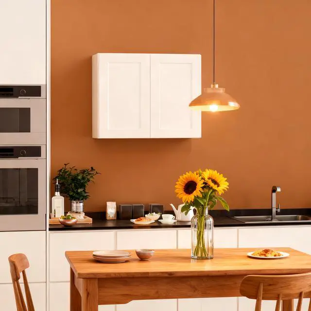 Alt view image 2 of 7 - White Shaker Solid Wood Wall Cabinet with Soft-Close Doors, Adjustable Shelves - 27" Double Door Storage for Kitchen, Bathroom, Laundry, Garage (Easy Assembly, 27"W x 12"D x 30"H)